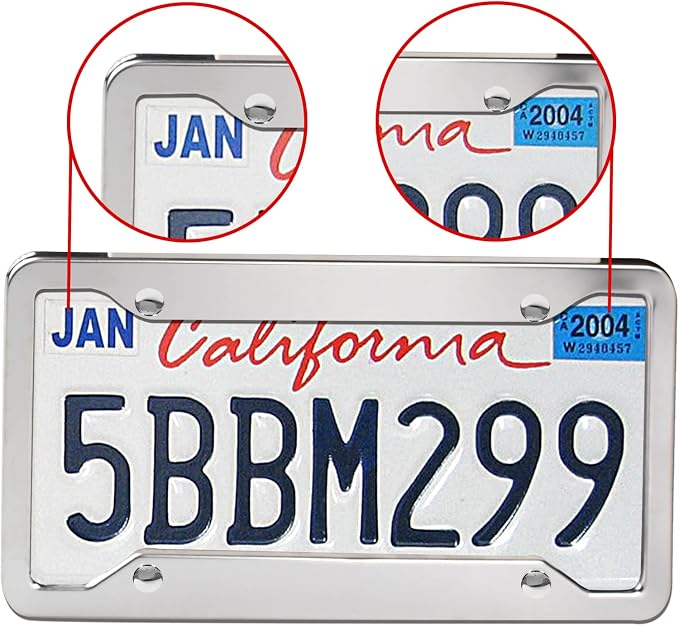 2 Pcs 4 Holes Stainless Steel License Plate Frame，Car License Plate Holder - Image 5
