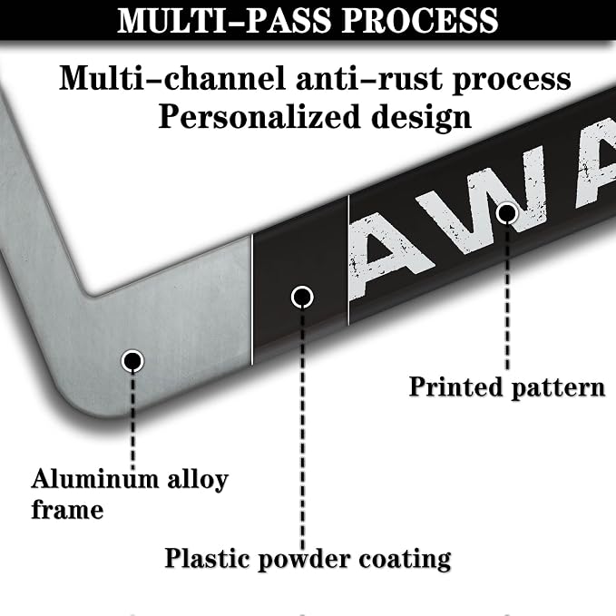 License Plate Frames for Men Black and White Car Plate Frames for Women - Image 5