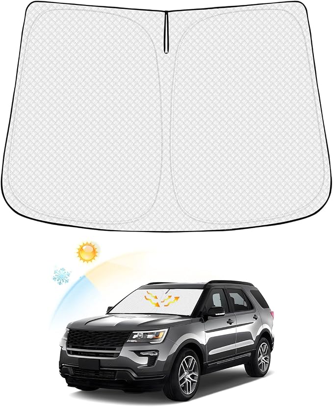 Windshield Sun Shade for Ford Explorer 2011-2019 Accessories Thicken 6-Layer by Canvcle