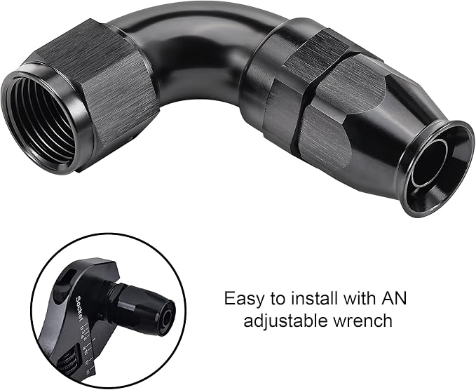 EVIL ENERGY 8AN 90 Degree PTFE One Piece Full Flow End Hose Fitting Aluminum - Image 6