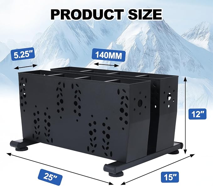 Freestanding Ski Storage Rack for 4 Pairs, Floor Stand Ski Organizer Rack - Image 2
