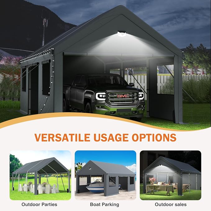 Carports 20X20 Heavy Duty，2 Car Carport - Image 9