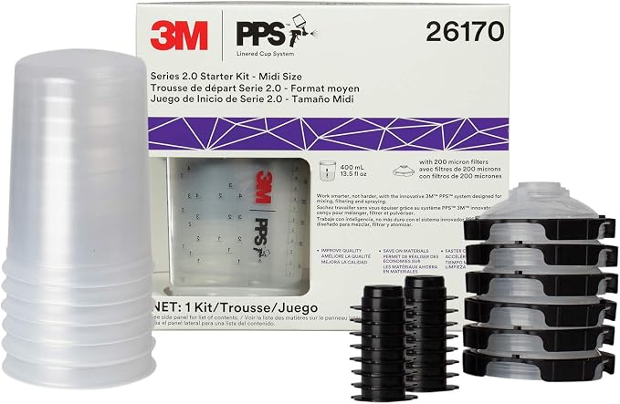 3M PPS 2.0 Paint Spray Gun System Starter Kit 26170, 13.5 Ounces, 200-micron by 3MAutomotive