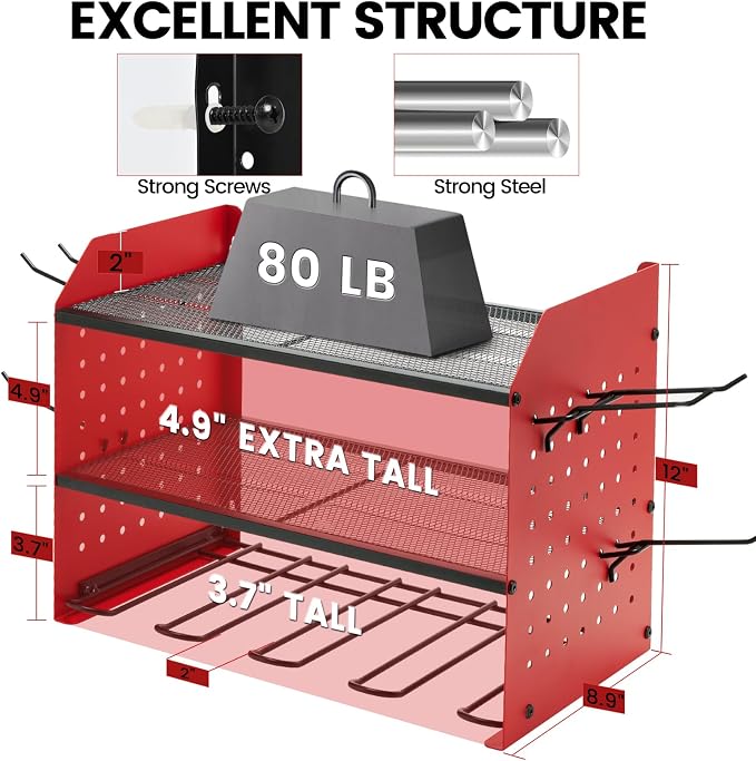 TRZZ Power Tool Organizer Wall Mount, 3-Layer Drill Holder - Image 3