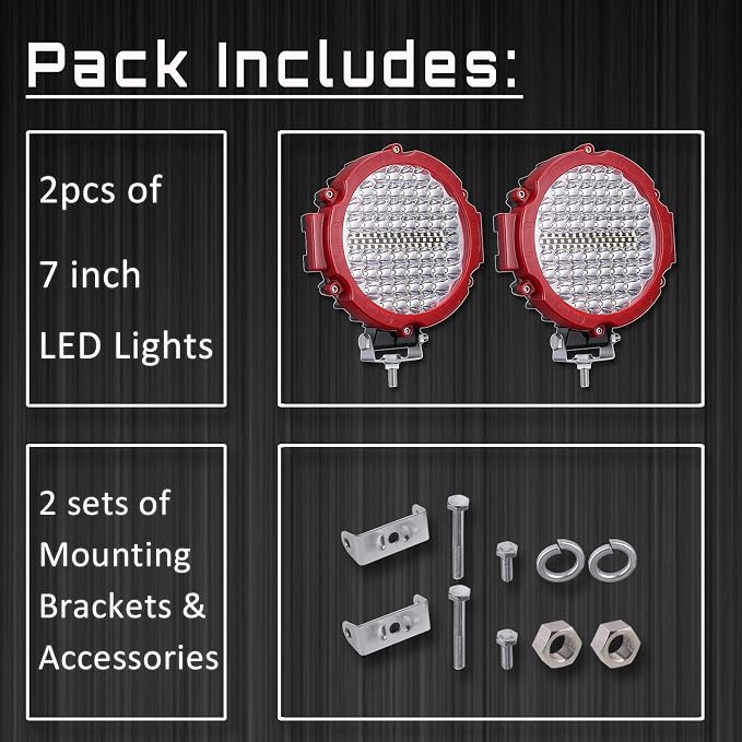 Round LED Light Pods, 7 Inch 120W 10000lm LED Off Road Driving Auxiliary Fog - Image 6