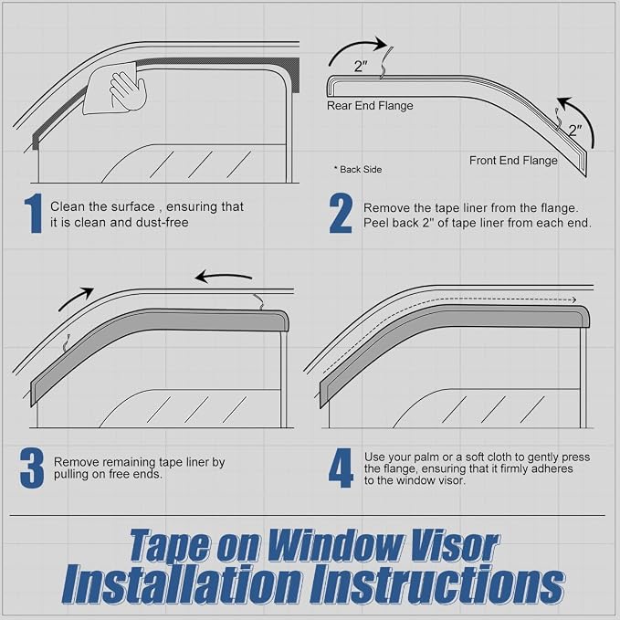 Auto Dynasty Set of 4 Carbon Fiber Pattern Window Visors Compatible - Image 5