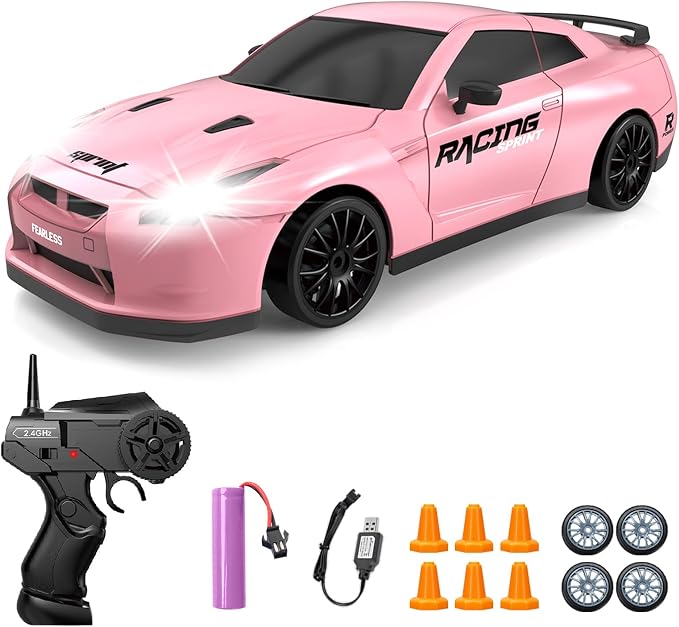RC Drift Car, 1/24 Pink Remote Control Car by YUANPLAN
