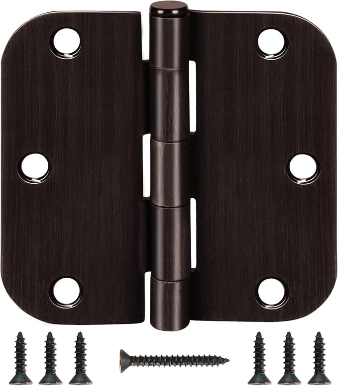 6 Pack Oil Rubbed Bronze Door Hinges 3.5" x 3 1/2 Inch Black Brushed Interior by TDCHINGES