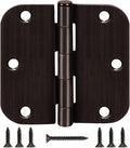 12 Pack Oil Rubbed Bronze Door Hinges 3.5" x 3 1/2 Inch Black Brushed Interior by TDCHINGES