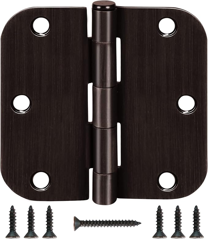 12 Pack Oil Rubbed Bronze Door Hinges 3.5" x 3 1/2 Inch Black Brushed Interior by TDCHINGES