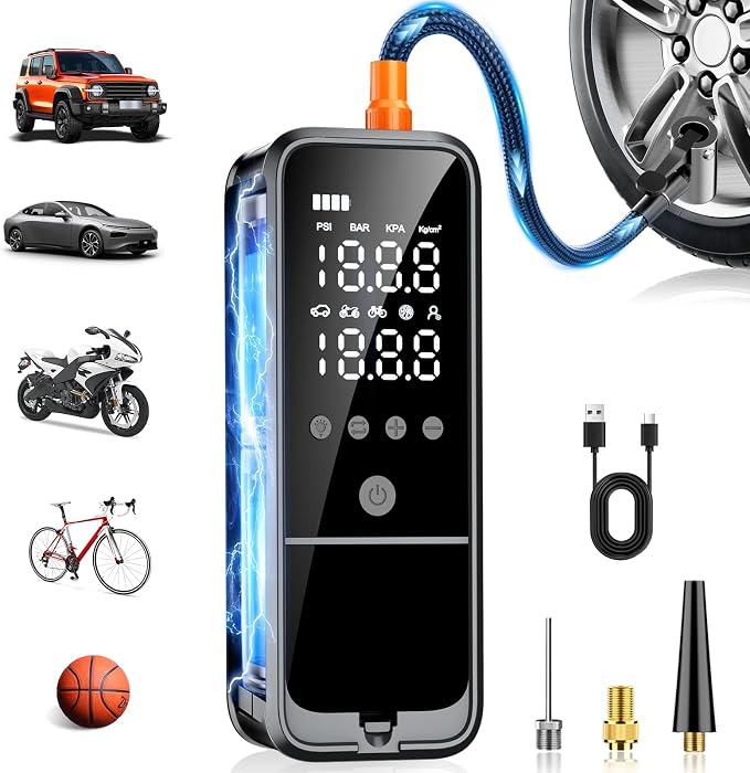 Tire Inflator Portable Air Compressor, 160 PSI Air Pump by KZKB