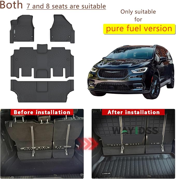 Floor mat for 2017-2024 2025 Chrysler Pacifica Gas Touring Models Cargo Mat - Image 2