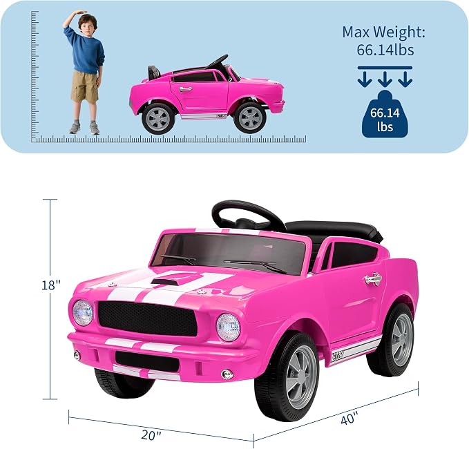 12V Ride on Car Licensed Shelby GT350, Battery Powered Ride On Toy - Image 8