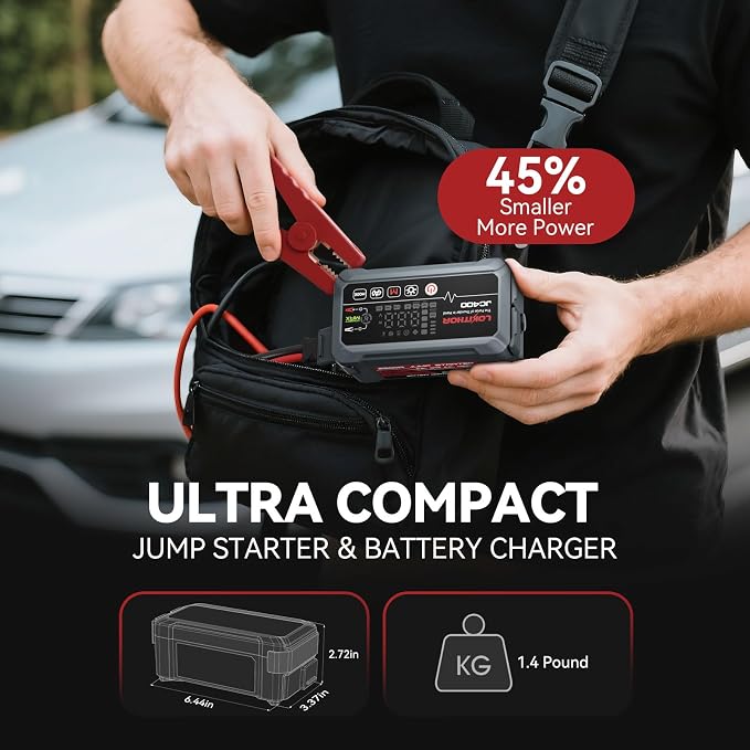 JC400 9-in-1 Battery Charger and Jump Starter, 2500A 12V Portable Jump Box - Image 5