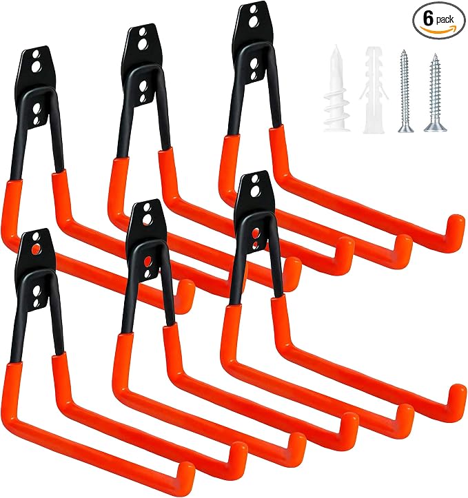 WMK 7.3'' Garage Hooks Heavy Duty Wall Hook, 6 Pack Garage Storage Hook by WMK