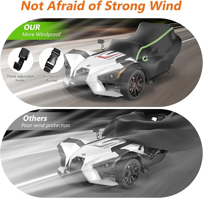 Half Cover for Polaris Slingshot, 420D Oxford Cloth Windshield Cover Waterproof - Image 4