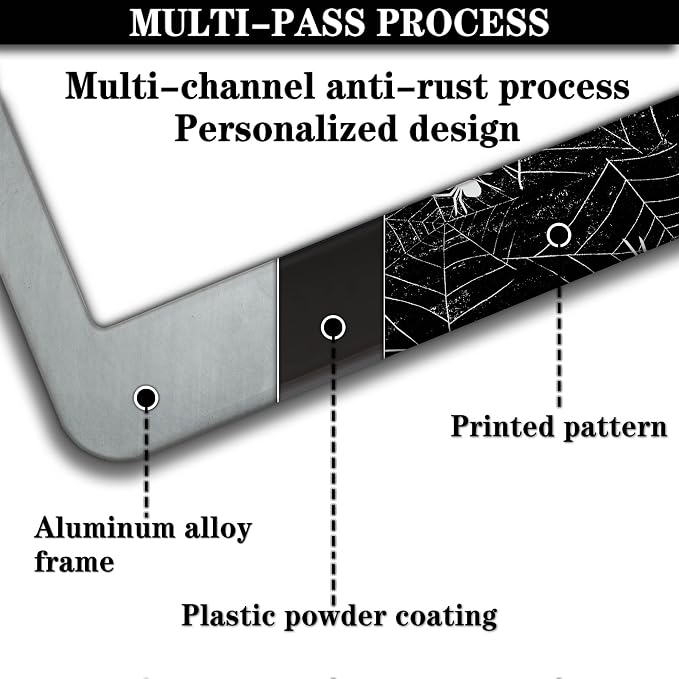 License Plate Cover for Men Black and White License Plate Frames for Women - Image 5