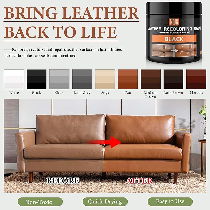 Leather Recoloring Balm Leather Color Restorer Scratch Repair Leather Paint - Image 2