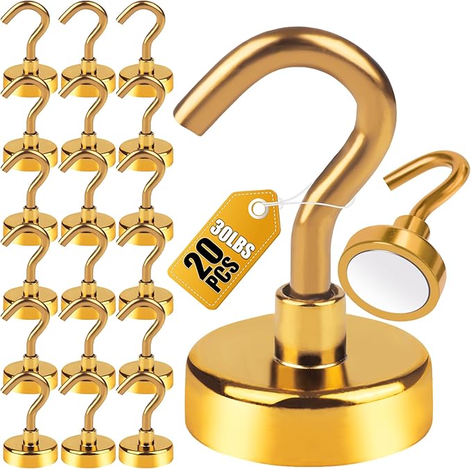 DIYMAG Magnetic Hooks, 30Lbs Strong Heavy Duty Cruise Magnet S-Hook by DIYMAG