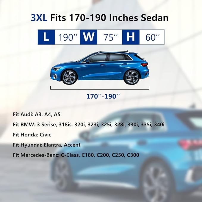 Tecoom Car Cover Waterproof All Weather, Car Covers - Image 6