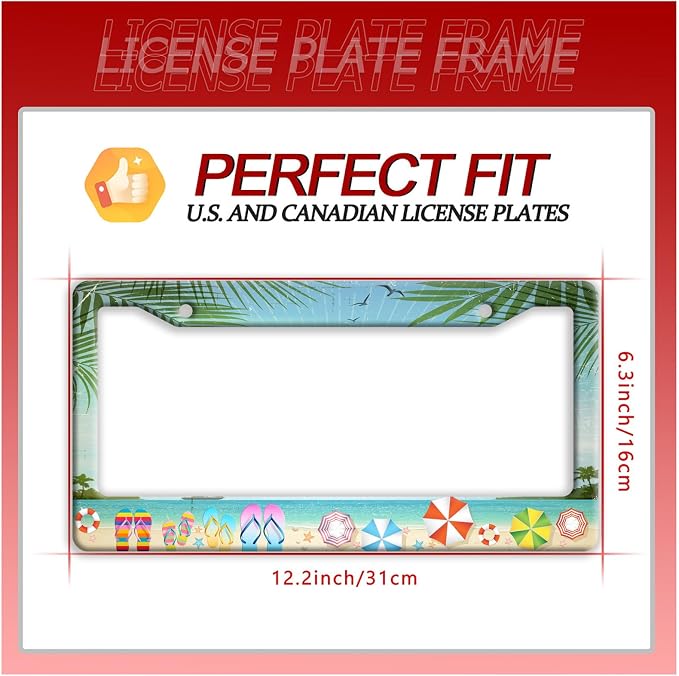 Beach Flip Flops License Plate Frame Funny Seaside License Plate Frames - Image 7