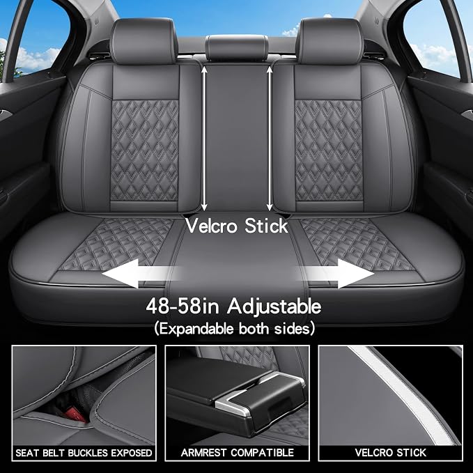 Car Seat Covers Full Set, Leather Seat Covers - Image 6
