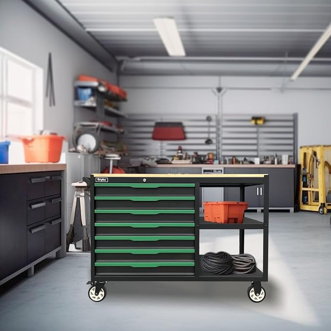 7-Drawers Professional Tool Cart Cabinet, Rolling Tool Chest - Image 2