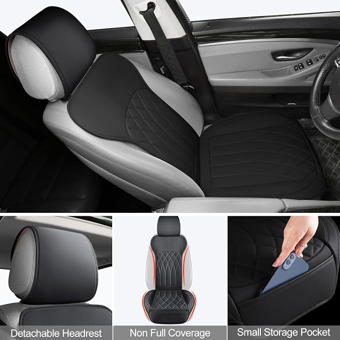 1 Pack Leather Front Car Seat Cover, Universal Sideless Car Seat Protector - Image 4
