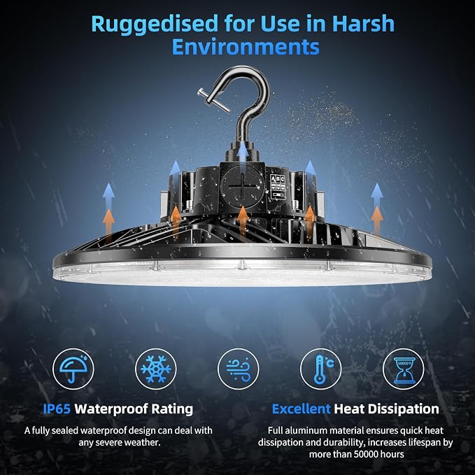 480V LED High Bay Light 300W 240W 200W Adjustable UFO Light 42000LM ETL DLC - Image 6