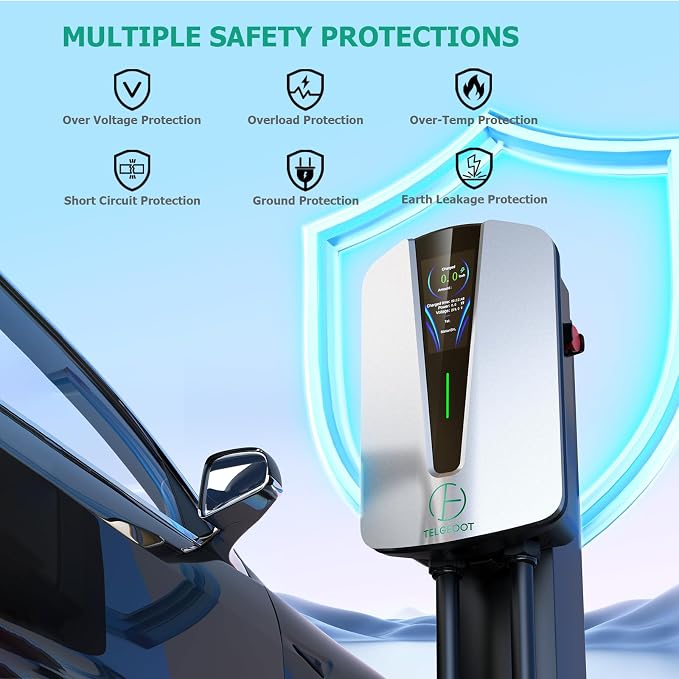 Level 2 EV Charger 48Amp, Indoor/Outdoor Electric Car Charger EVSE SAE J1772 - Image 5