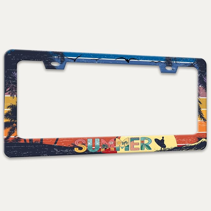 Summer Beach License Plate Frame Palm Trees License Plate Holders Funny - Image 7