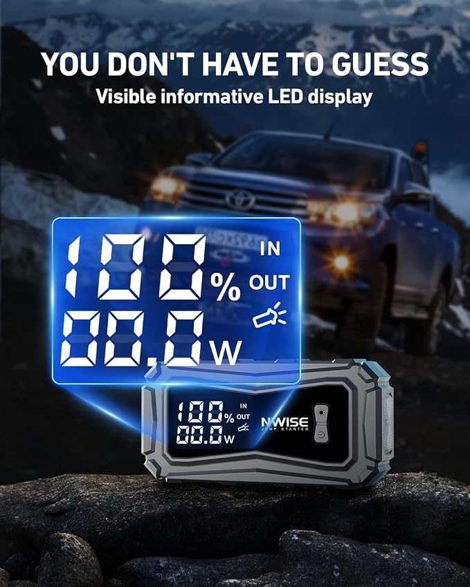 NWISE Car Jump Starter, 6000A Peak 25800mAh Portable Battery Starter - Image 7