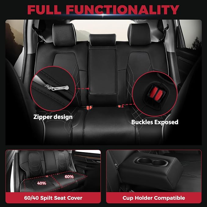 FREESOO CRV Seat Covers Full Set, - Image 4