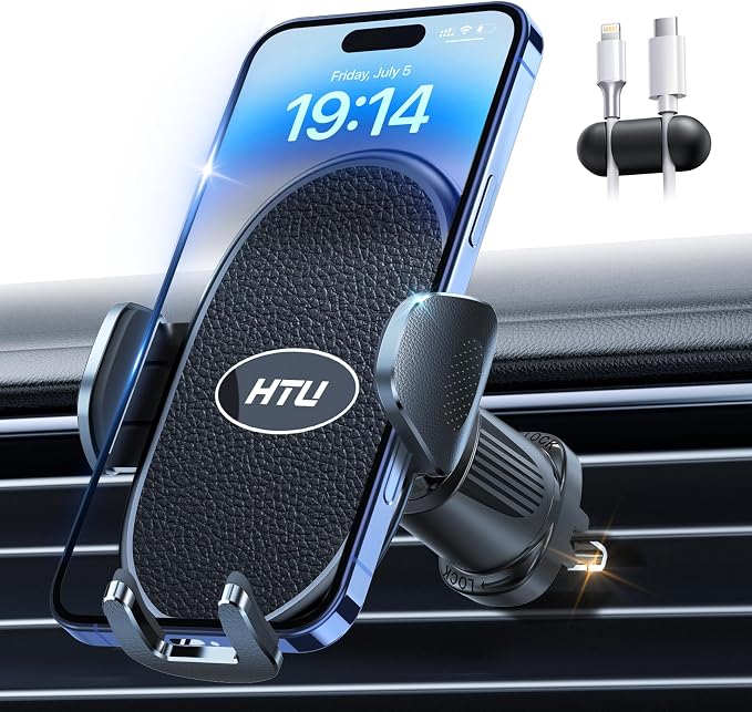 HTU 【Military-Grade】 Car Phone Holder, 【Strongest & Longest Steel-Hook】 Car by HTU15yearsincarmounts