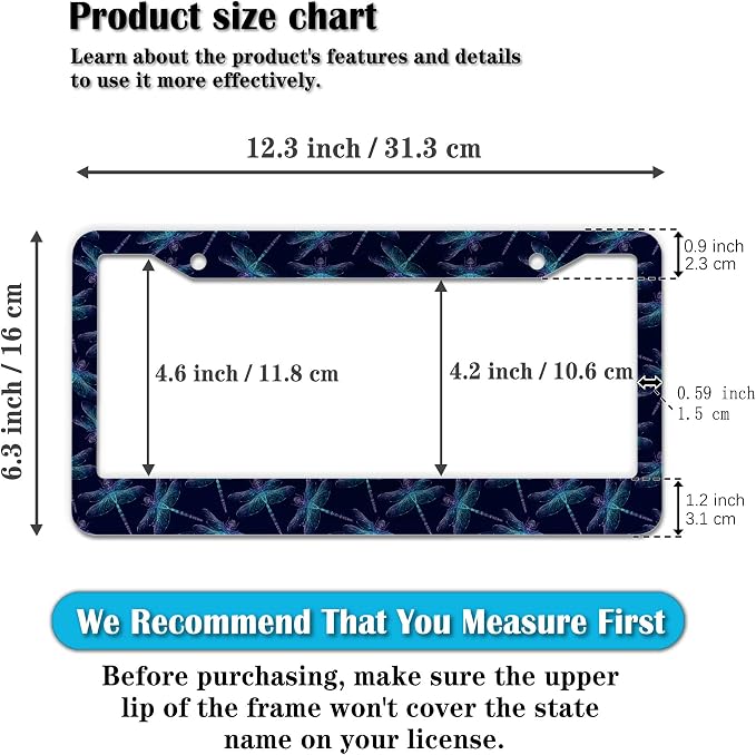 License Plate Frames Black Blue Automotive Exterior Accessories Beautiful - Image 2