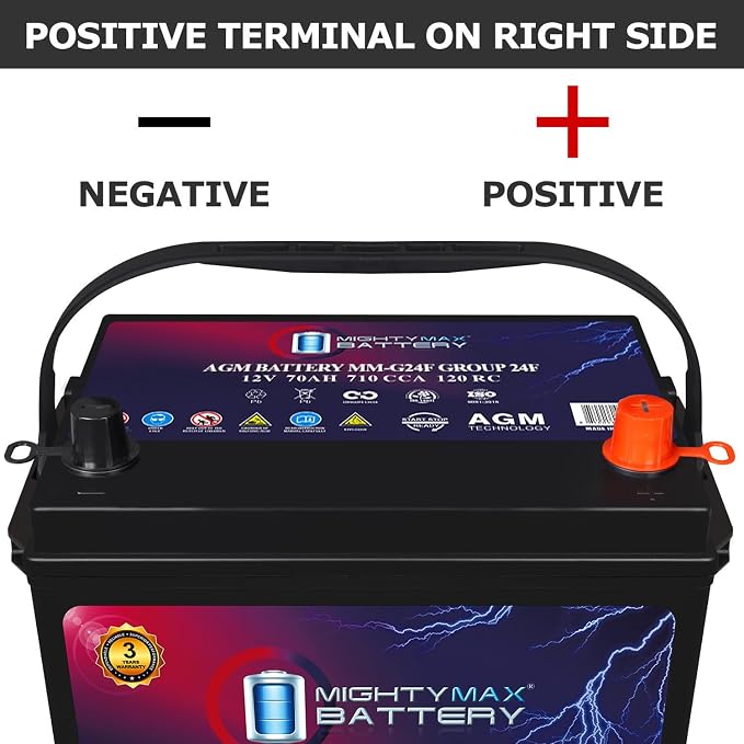 Mighty Max Battery MM-G24F Start and Stop Car BCI Group Size 24F 12V 70Ah - Image 3