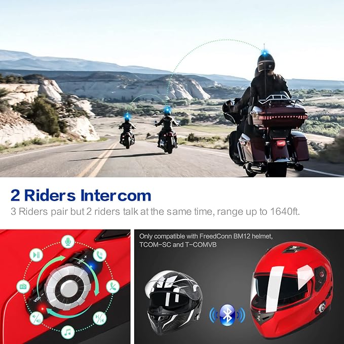 FreedConn BM2-S Bluetooth Motorcycle Helmet, Flip-Up Modular Motorbike Helmet - Image 5