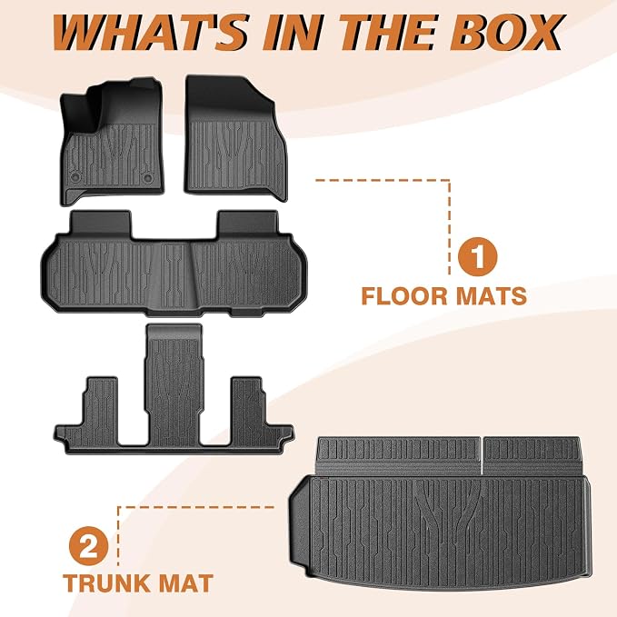 TripleAliners Floor Mats&Trunk Mat All Weather Car Liners Compatible - Image 8
