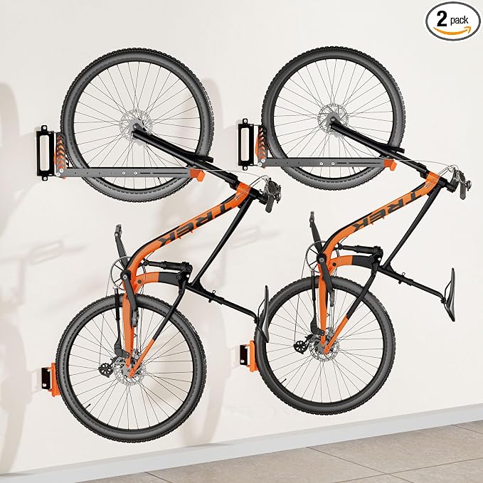 2-Pack Swivel Bike Rack Wall Mount, Bike Hangers by AUBEATY