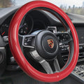 HAOKAY Top Grade Red Genuine Leather Steering Wheel Cover Women, Luxury by HAOKAYAUTOPRODUCTS
