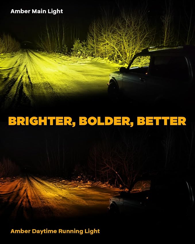 Auxbeam V-Ultra Series 3 Inch 108W Amber Fog Light Pods, DRL Function 3 Modes & - Image 3