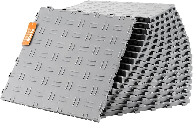 VEVOR Garage Tiles Interlocking, Non-Slip Double-Sided Texture Garage Flooring by VEVOR