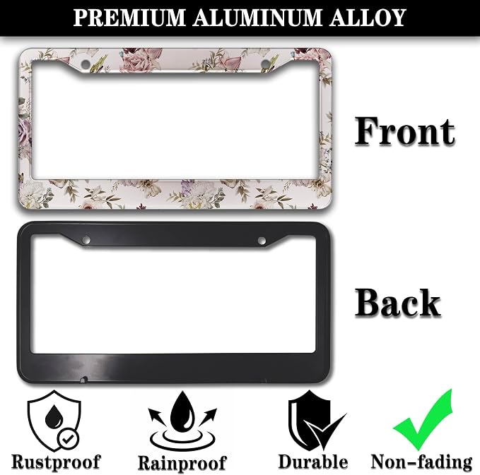 License Plate Bracket for Women Multicolor License Plate Frames for Men Vintage - Image 3