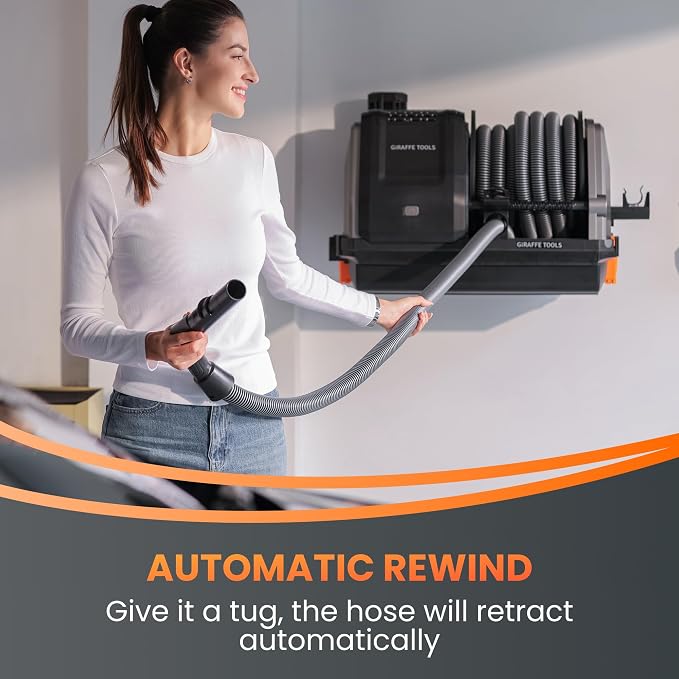 Giraffe Tools Grandstorm Retractable Vacuum Cleaner Wall-Mounted, Shop Wet Dry - Image 3