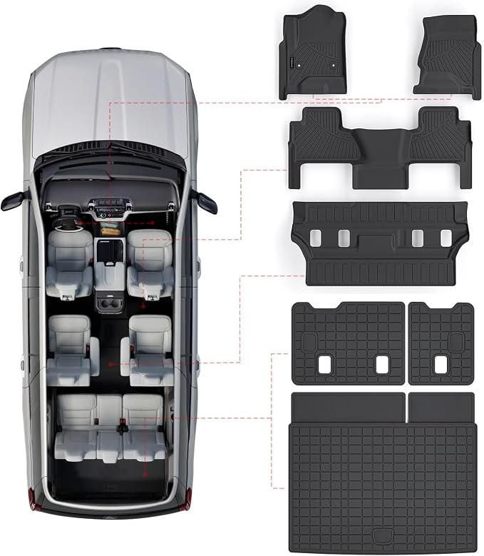 Floor Mats & Trunk Mat for Chevrolet Tahoe 2015-2020 Bucket Seat &GMC Yukon（Not by SANBAN-AXE