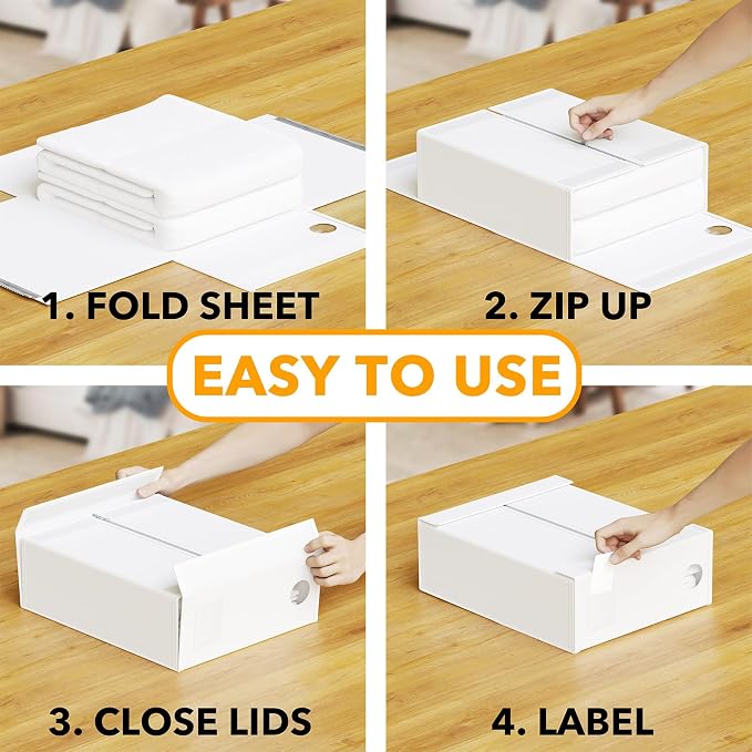 SpaceAid 9 Pack Bed Sheet Organizers and Storage, Foldable Sheet Organizer - Image 3
