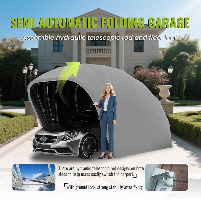 Heavy Duty Stainless Steel Carport, Semi-Automatic Carport, Retractable Car - Image 3