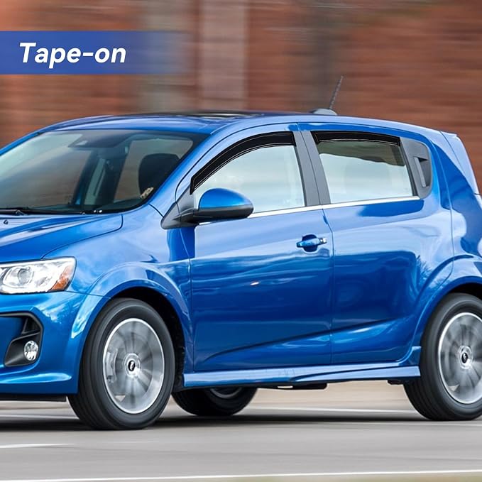 Window Visors Rain Guards for 2012-2020 Chevy Sonic Hatchback, Out-Channel - Image 3