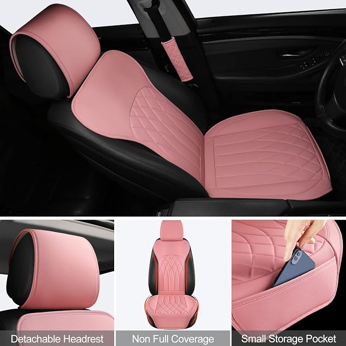 1 Pack Leather Front Car Seat Cover, Universal Sideless Car Seat Protector - Image 4