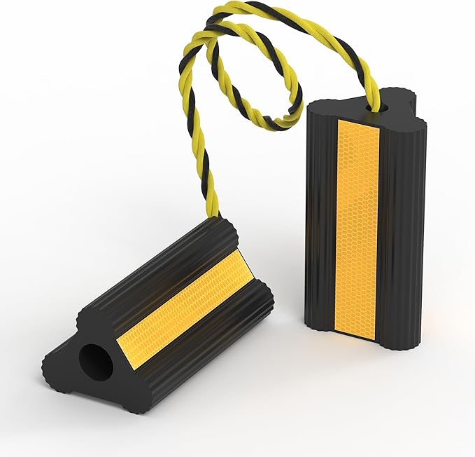 Heavy Duty Rubber Wheel Chock, Non-Slip Tire Stopper by TOWKING